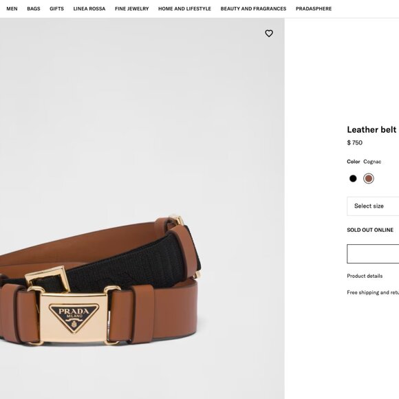 FREE SHIP Auth PRADA Olive / Military Green Leather Belt with Gold Logo Buckle - Picture 5 of 5